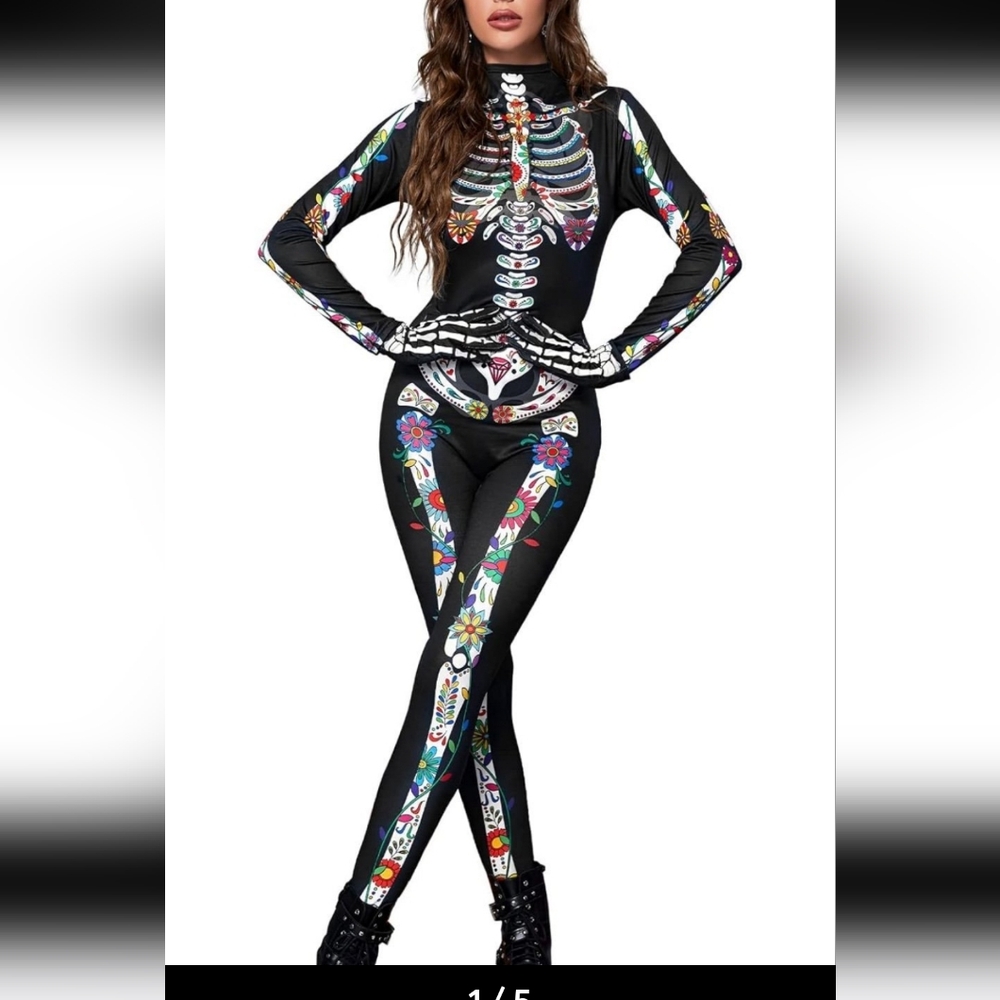 3D women's skeleton costume